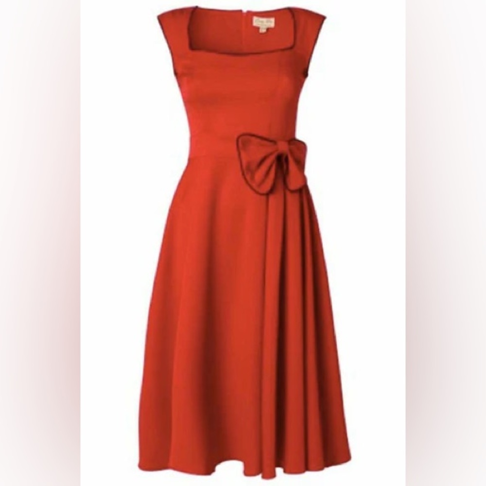 Lindy Bop Grace Vibrant Orange Dress